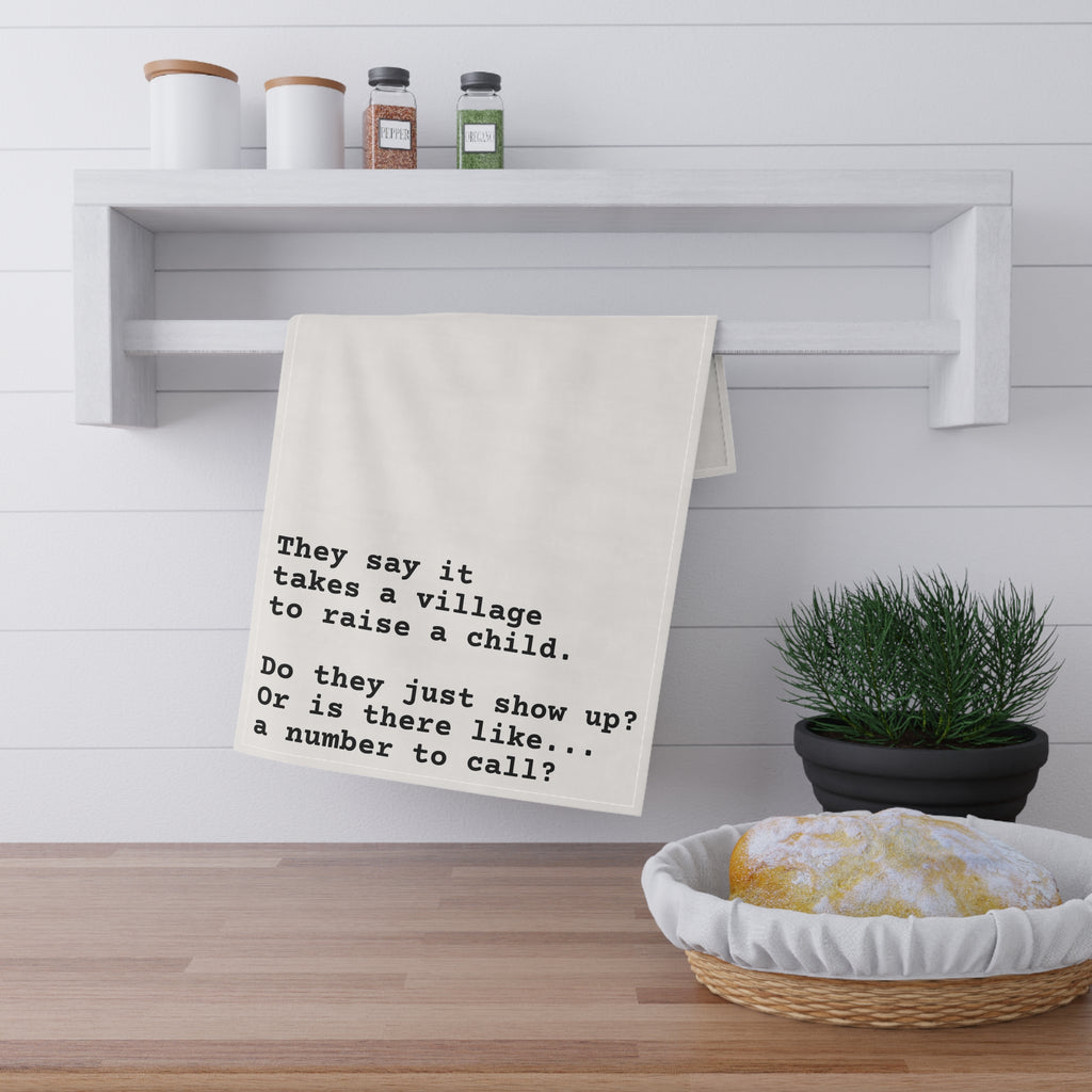 Village To Raise A Child Tea Towel - Cotton Kitchen Linens